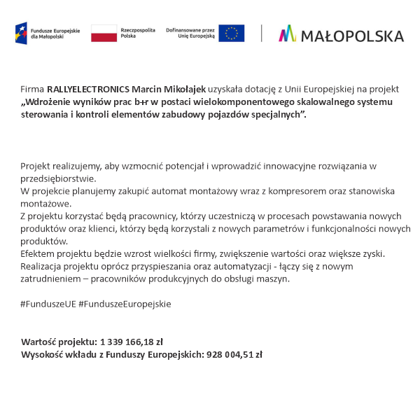 RALLYELECTRONICS ELEKTRONIKA POJAZDÓW SPECJALNYCH